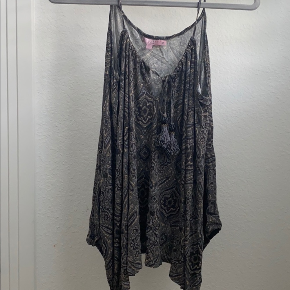 Dark Grey Patterned Tank Top